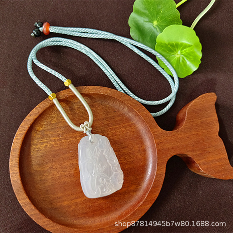 라이트 블루 로프 (36*25mm) 와 대나무 신문 평화