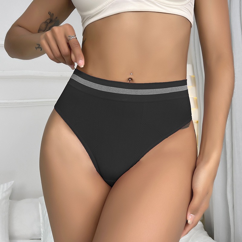 Solid Color Comfort High Waist Briefs Panties display picture 1