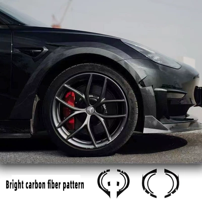 Suitable for 19-23 Model 3 Wheel eyebrow - carbon-fiber-pattern