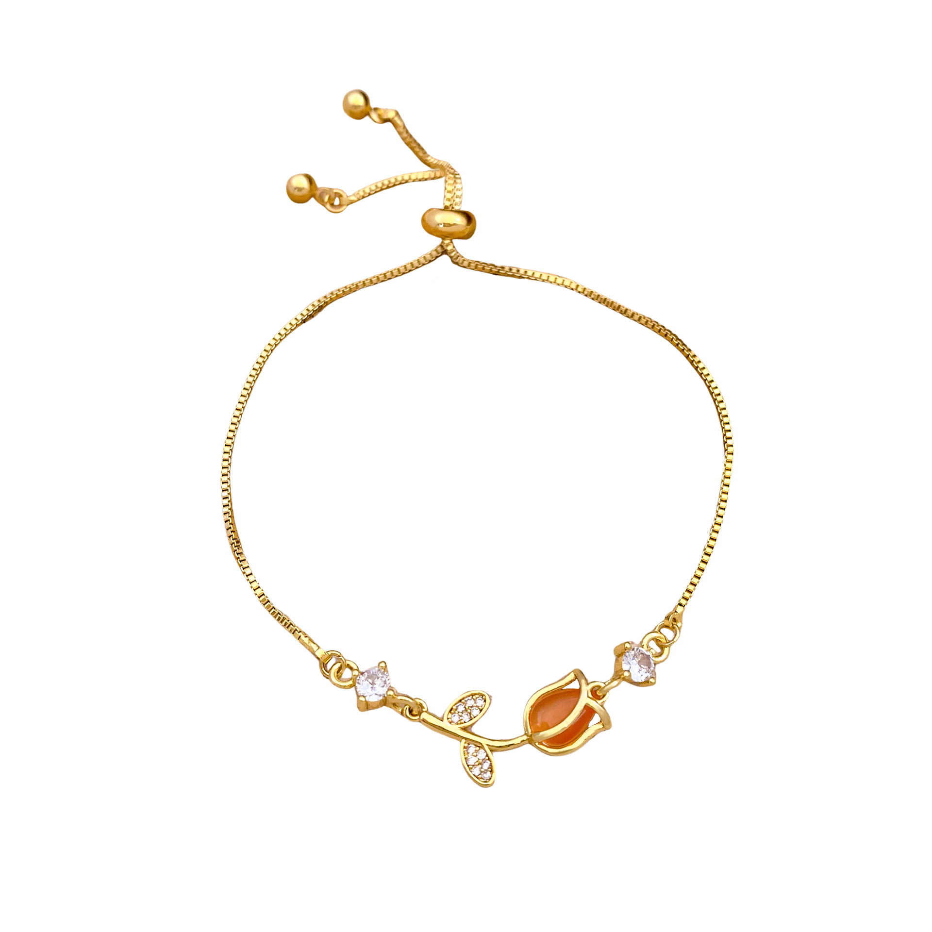 Pulseras transfronterizas nuevas pulseras ajustables de rosa de tulipas nicho de moda femenina, regalo de cumpleaños para amigos.