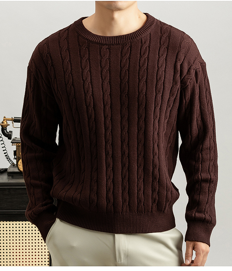 Cable Knit Crew-Neck Sweater