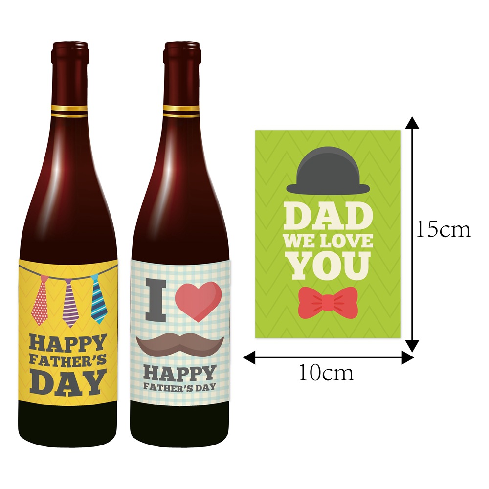 Europa y América Nueva decoración del partido del Día del Padre botella de vino pegatinas papá cumpleaños arreglo botella de bebida botella de vino etiqueta