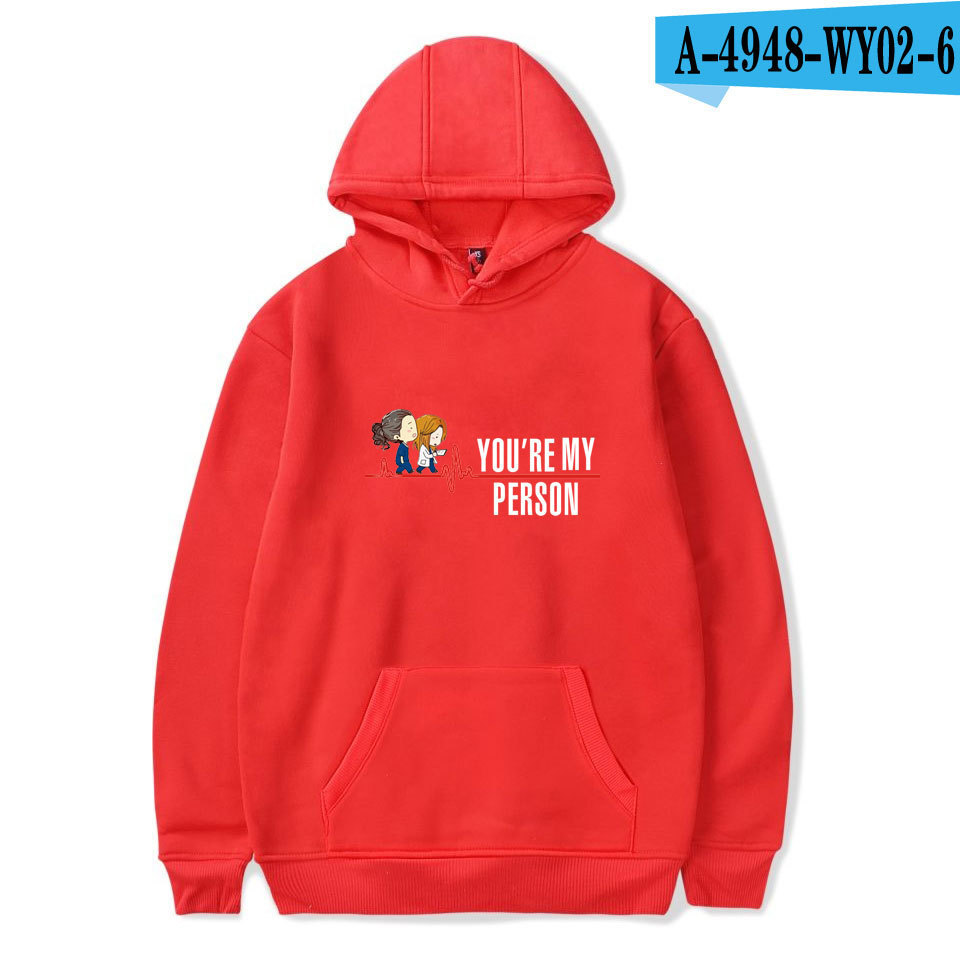 Dó drama americano insignia doctor Grey's trendyy Grey's Anatomy sudadera con capucha y cuello redondo ropa de invierno con capucha para hombres y mujeres