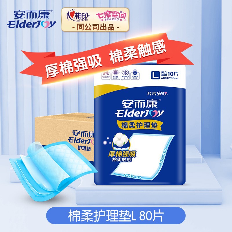 An Kang Cotton Soft Care Mat Disposable Adult Mattress Prenatal Mat Elderly Pregnant Woman Urine Barrier Mat M/L/XL 80 Sheets