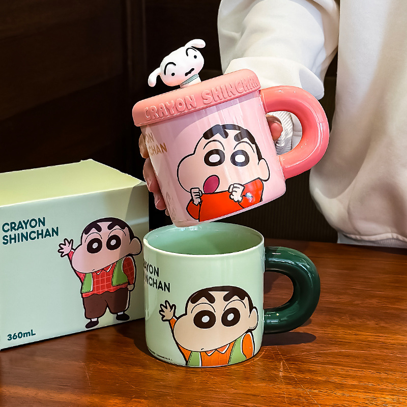 Lápiz pequeño nuevo gran mano marca taza caja de color cubierta de silicona taza de cerámica taza de dibujos animados nuevos productos