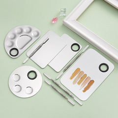 Stainless steel nail color palette, ring color box with stick, cosmetic foundation painting, nail color plate