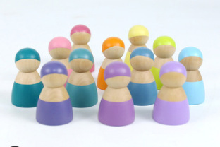 Bloques de construcción de arco iris para niños de madera juguetes bebé color cognición educación infantil altura apilamiento 3-10 años Juguetes