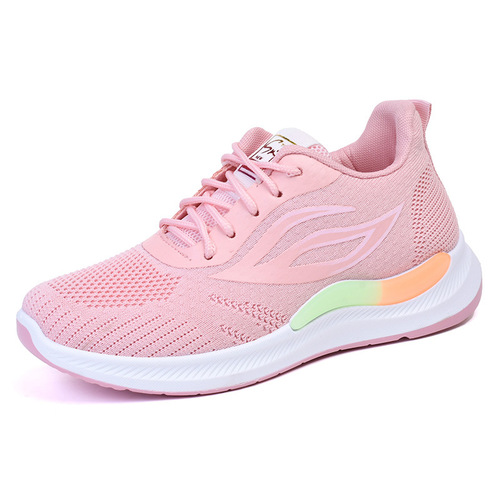 【B03】New women's shoes, women's fly woven shoes, breathable mesh shoes, sports shoes, casual shoes, student shoes, trendy shoes, cloth shoes