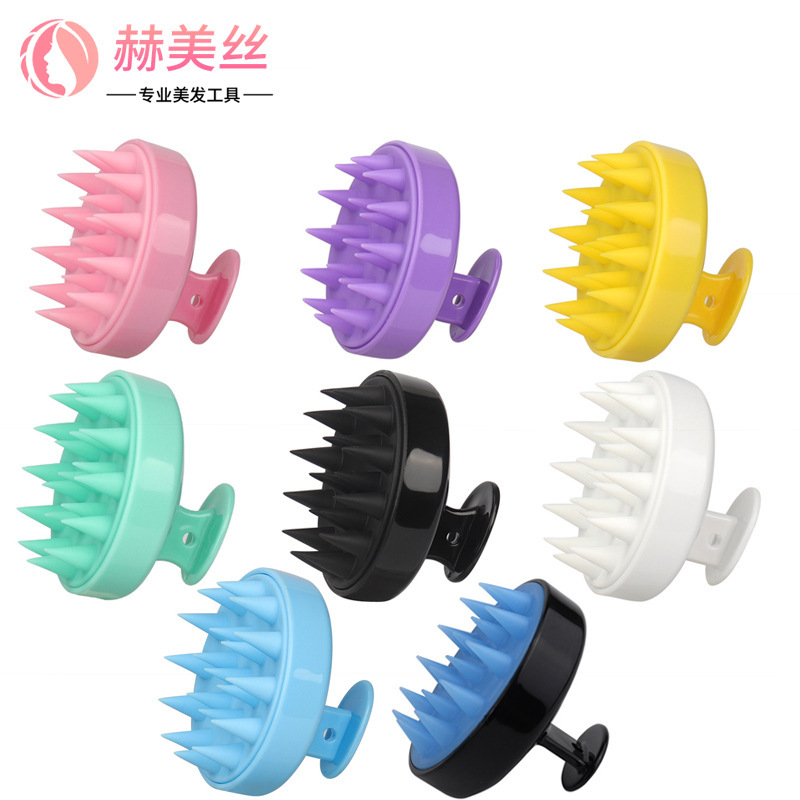 Factory spot massage shampoo brush artifact silicone shampoo brush scalp cleaning soft bath comb hairdressing tools