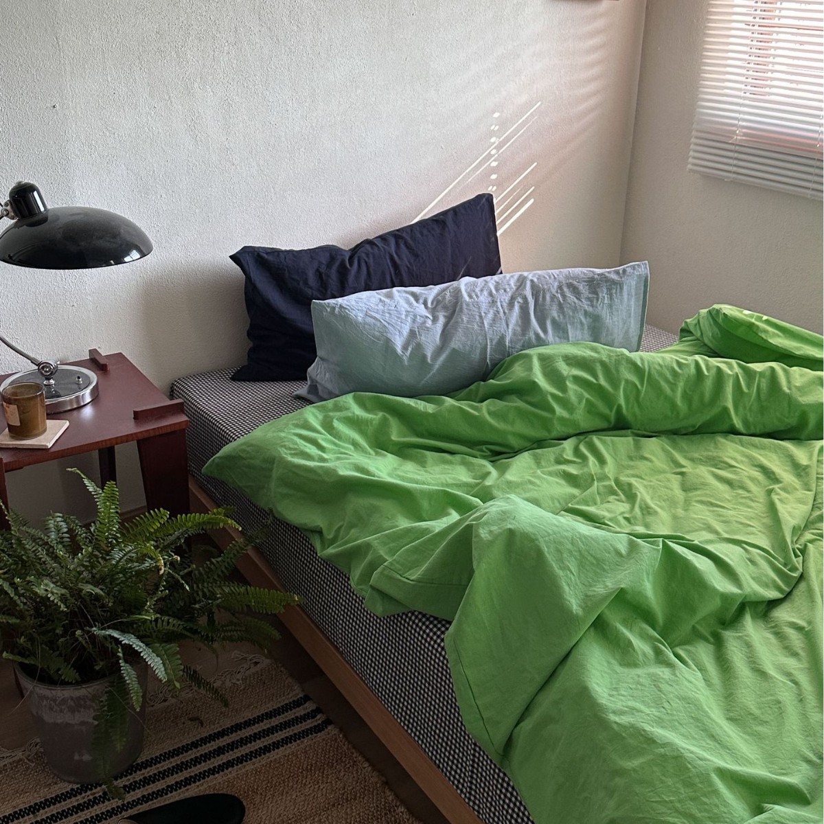 Spring 2025 New Cotton Yarn-dyed Wash Cotton Four-piece Set Ins Style Solid Color Quilt Cover Three-piece Set Dormitory