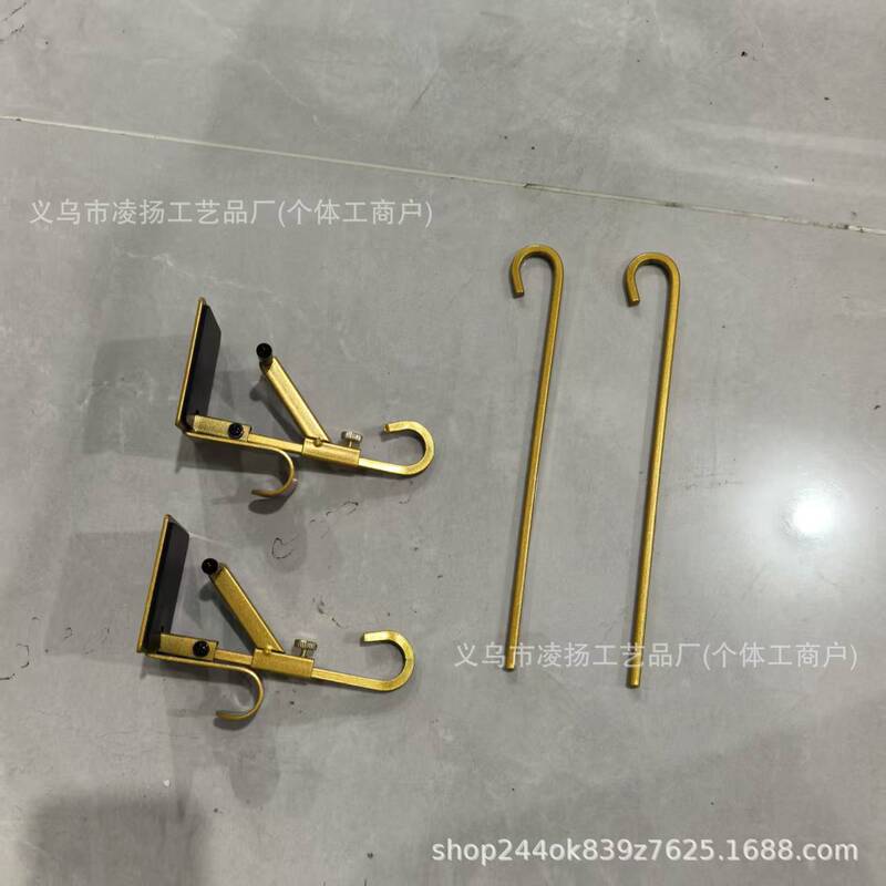跨境新品圣诞节金属悬挂袜子挂钩可家用调节伸缩挂钩免打孔挂钩|undefined