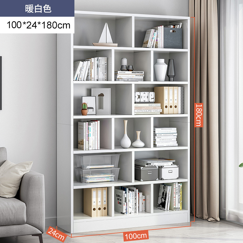 Estantería simple de piso a techo contra la pared Estante de sala de estar Estante de almacenamiento en capas Gabinete de almacenamiento integrado Estante simple para libros domésticos
