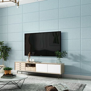 Waterproof Plain Linen Self-Adhesive Wall Sticker 3D Soft Package Simple Modern Bedroom Living Room Tv Background Wall Yunzhimin