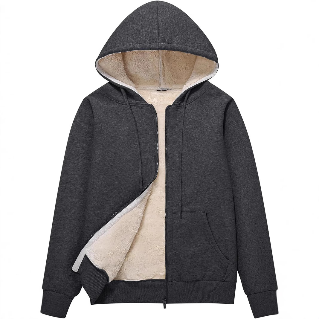 Cross-Border Foreign Trade Amazon Women's Winter Velvet Thickened Warm Royal Sister Style Jacket Cardigan Women's Hooded Sweatshirt