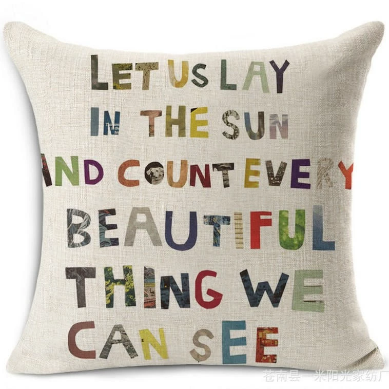 Pillowcase, sofa, chair, back pillow for bed, print
