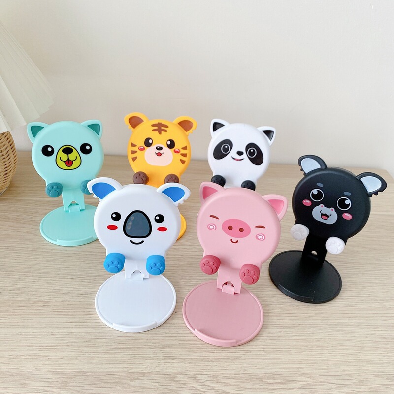 かわいい漫画の携帯電話ホルダー回転ポータブルリフティングタブレットデスクトップ怠惰な折りたたみライブブロードキャストサポートスタンドテレビ視聴用|undefined