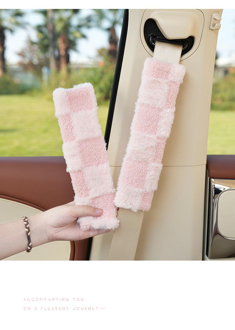 Blue Rain Car Seatbelt Shoulder Pad Simple Car-Use Soft Anti-Strangling Protective Cover for Autumn and Winter Car Shoulder Protection
