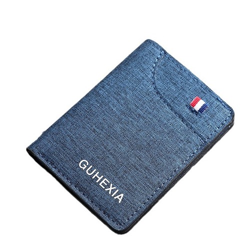 Canvas short mini simple minimalist small wallet for men, driver's license card case integrated student men thin money clip