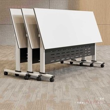 折叠会议桌可移动活动拼接长条桌双人办公桌子可折叠培训桌椅组合