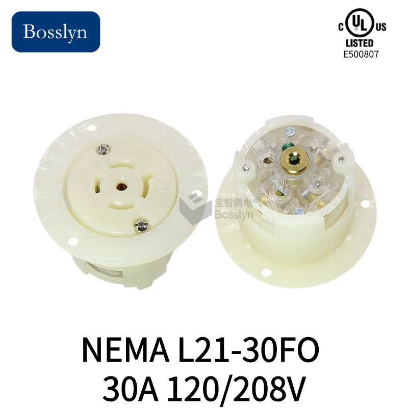 美国圆形接线插座 美规医疗设备连接插座 美式暗装固定式插座