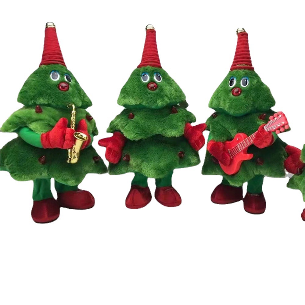 Navidad eléctrica de peluche de juguete árbol de Navidad cantando baile brillante Árbol de Navidad fiesta de vacaciones decoración regalo