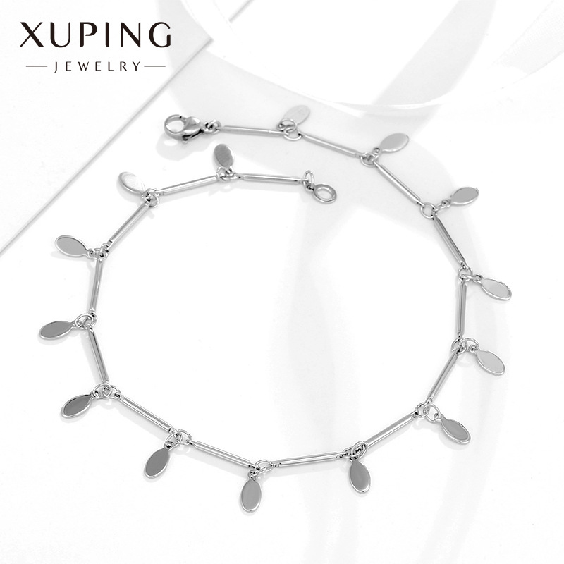 Joyería de Xuking Comercio exterior europeo y americano personalidad transfronteriza moda pie joyería borla lentejuelas blanco tobillera hembra al por mayor