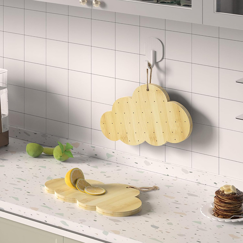 Tabla de cortar de bambú multifuncional tabla de cortar de doble cara soporte de exhibición de piruleta hogar restaurante fruta postre bandeja de madera