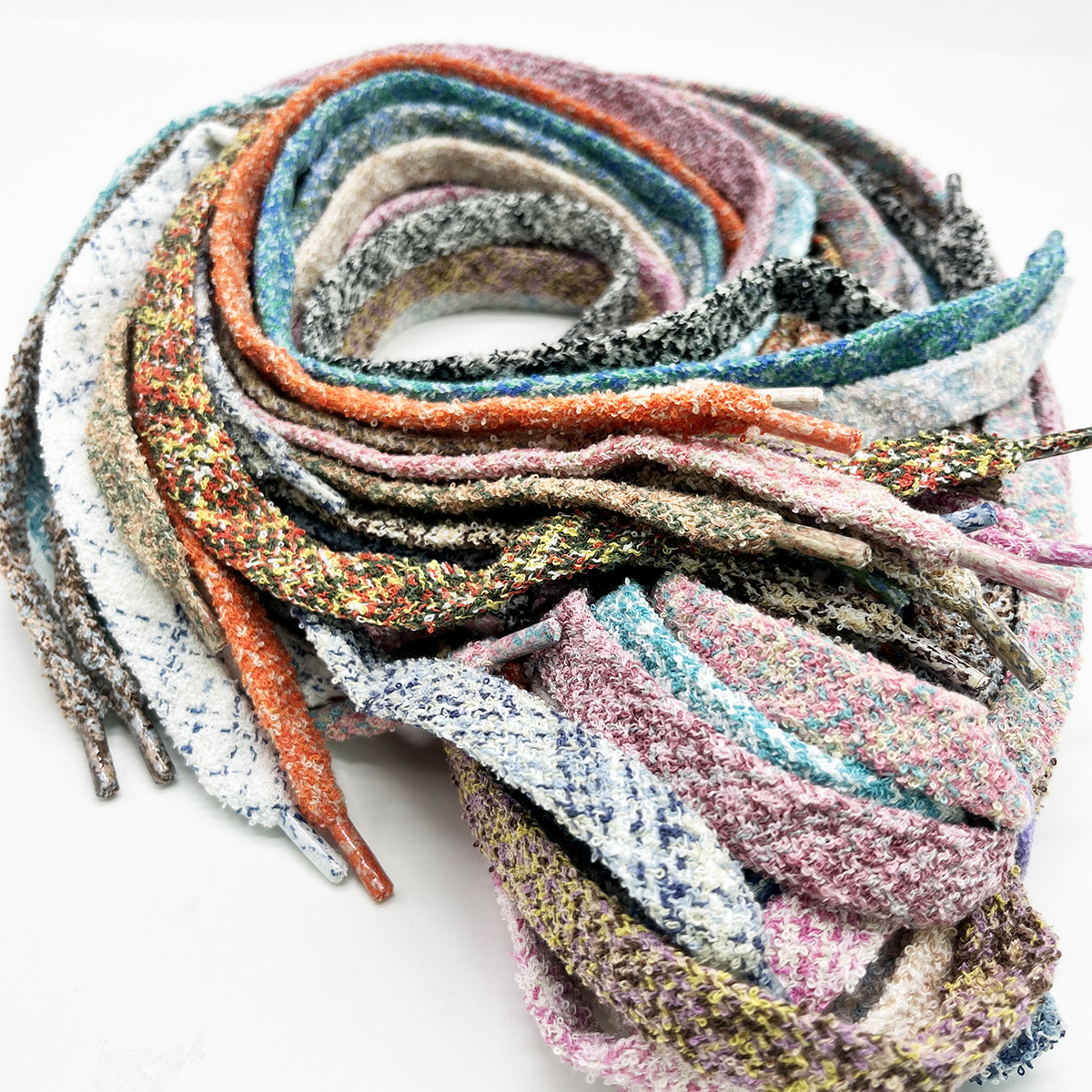 10 / 15mm otoño / invierno mezcla pequeña piedra de arena doble capa cuerda hueca cuerda de chaqueta plana pantalones deportivos cuerda de dibujo accesorios de ropa