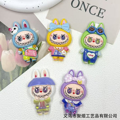 卡通中号拉布布公仔手工diy树脂配件冰箱贴材料钥匙扣挂件饰品