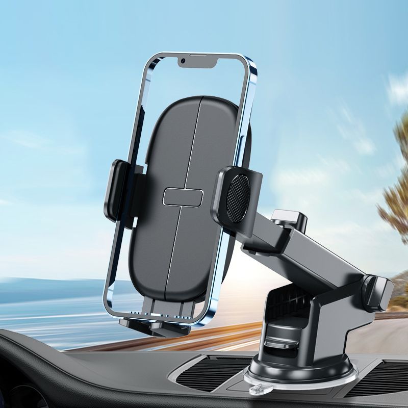 Instrument panel suction cup telescopic car bracket multifunctional gear locking 360 ° rotating horizontal screen mobile phone bracket