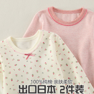 No trace! Girls' Cotton Autumn Clothes Autumn and Winter Sanding Thickened Home Pajamas Baby Girls' Warm Base Shirt Top