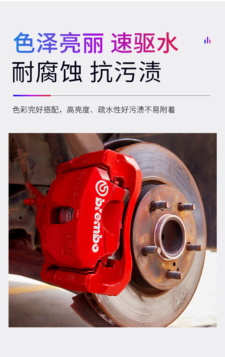 Car brake caliper painting color change paint high temperature resistant paint self-painting modification red motorcycle exhaust pipe painting