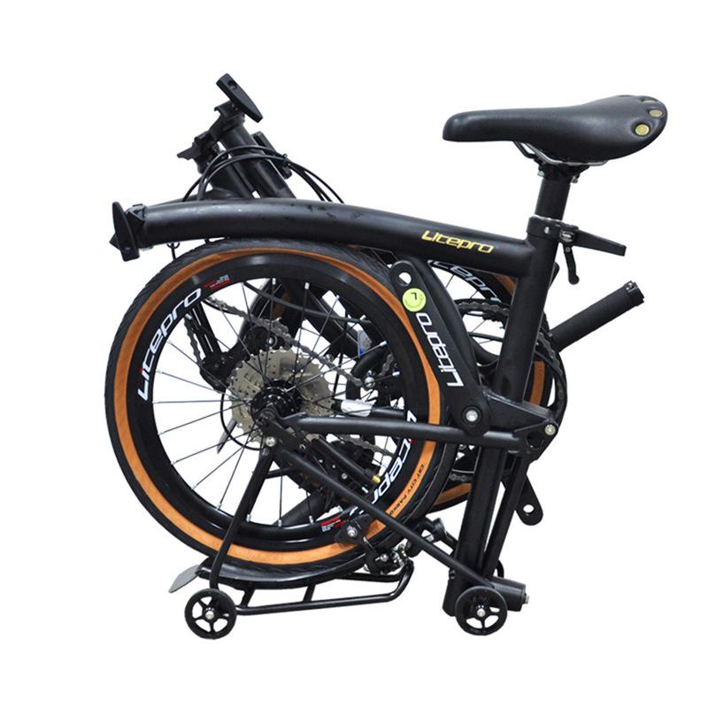 Litepro 16-inch 9-speed national cloth bicycle chrome molybdenum steel frame portable ultra-light retro folding bike Litepro 16-inch 9-speed national cloth bicycle chrome molybdenum steel frame portable ultra-light retro folding bike