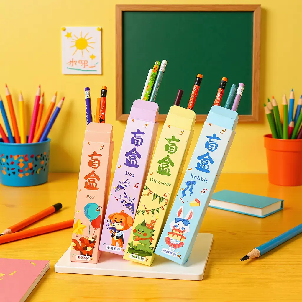 创意卡通铅笔盲盒文具套装开学礼品彩铅盲袋学生学习用品奖品批发