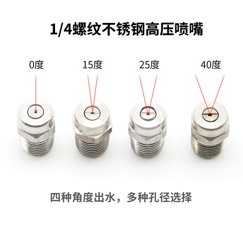 喷嘴清洗环卫车扫地机加湿冷却2分外丝1/4螺纹不锈钢扇形高压喷头
