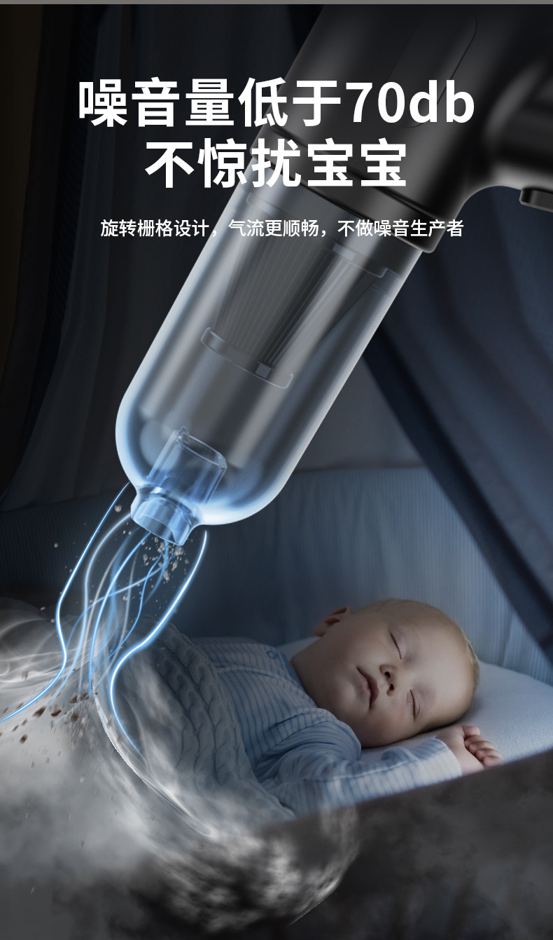 Portable car vacuum cleaner, handheld, vertical, blow-suction integrated, dual-use for home and car, mini wireless vacuum cleaner