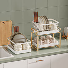 不锈钢厨房沥水碗碟架台面家用筷子餐具置物架晾放碗架碗盘收纳架