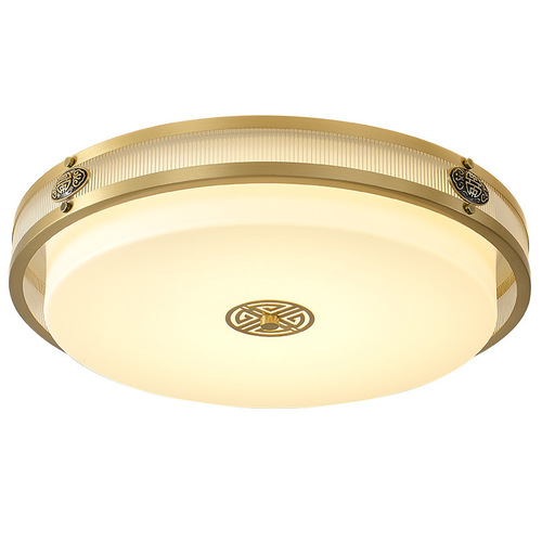 New Chinese-style full copper ceiling lamp for restaurant living room bedroom minimalist study balcony corridor passage with remote control lighting