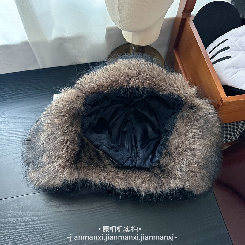 东北品质冬季格子雷锋帽保暖抗寒哈尔滨洋气毛绒防风骑行帽护耳帽|undefined