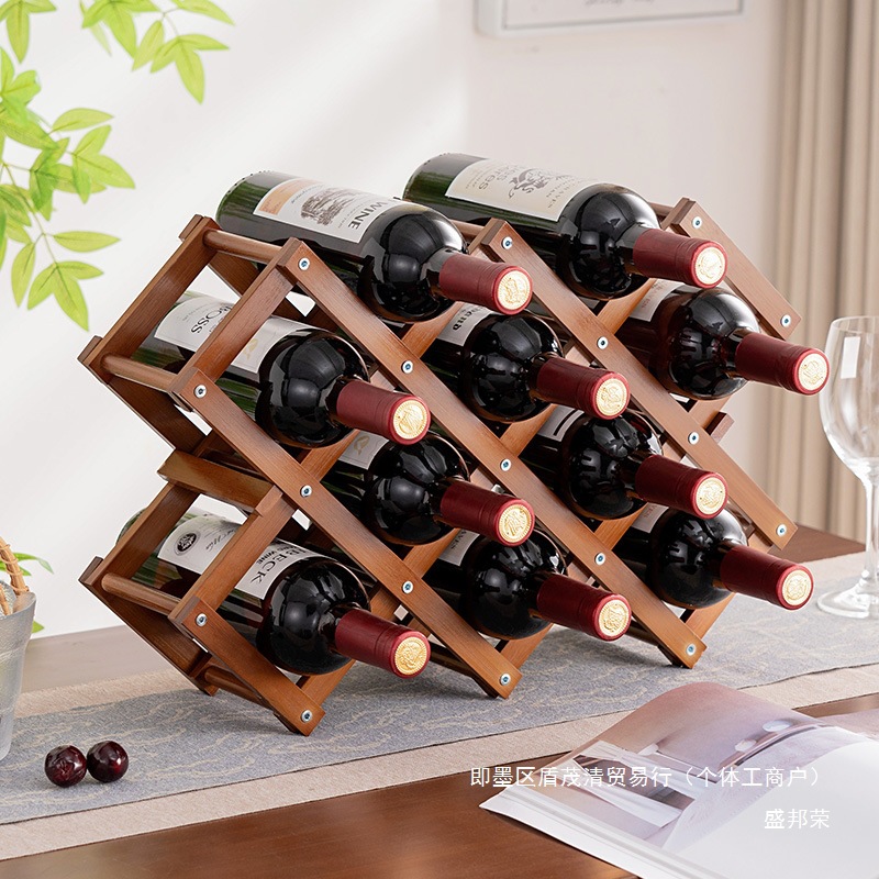 Factory Direct Sales Desktop Wine Rack Living Room Wine Cabinet Ornaments Oblique Multi-Layer Household Wine Cabinet Shelf Storage Rack Simple