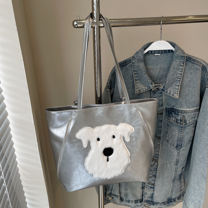 2024 otoño nueva mochila de peluche de gran capacidad multiuso para perros, mochila de hombro de viaje casual de moda universal