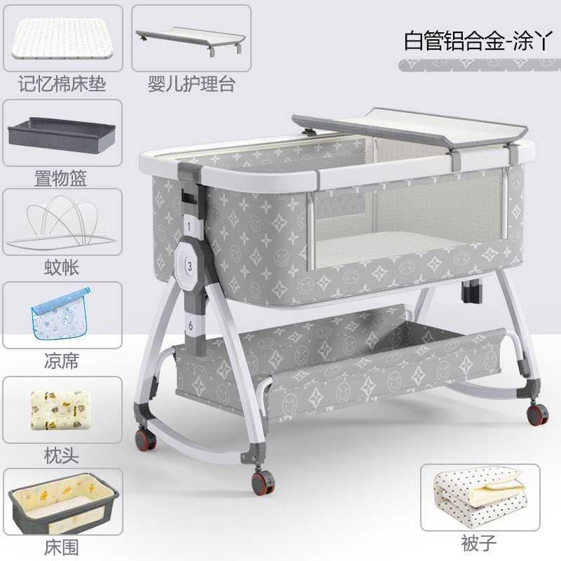 Venta al por mayor cuna recién nacido cama costura cama grande bebé cama para niños cama bb cuna cama multifuncional móvil plegable