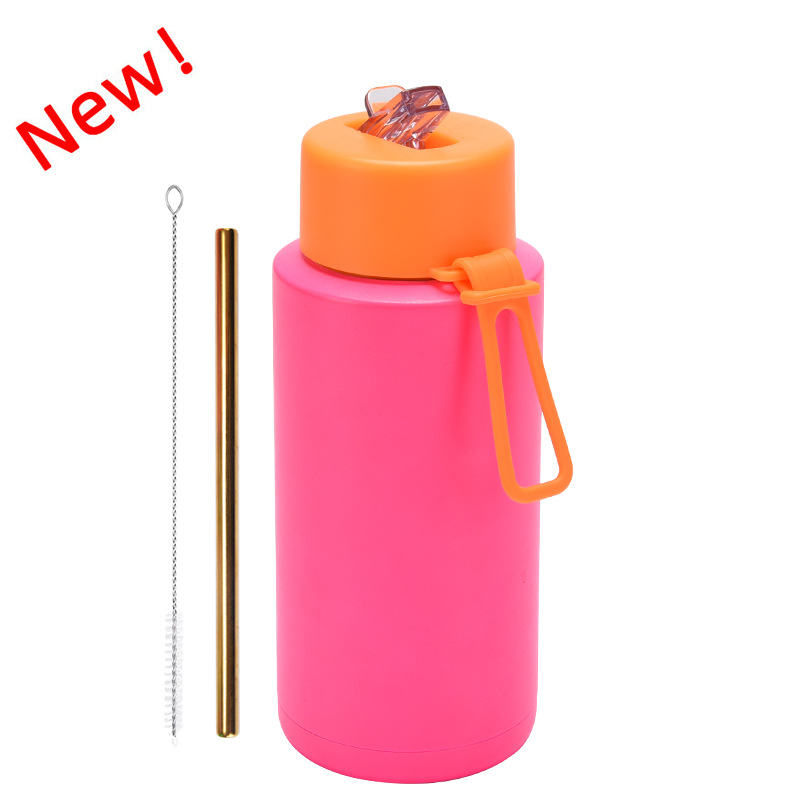 2025 nuevo hervidero deportivo de acero inoxidable de gran capacidad, de boca grande portátil estadounidense de 1L, preservación del calor y enfriamiento al vacío