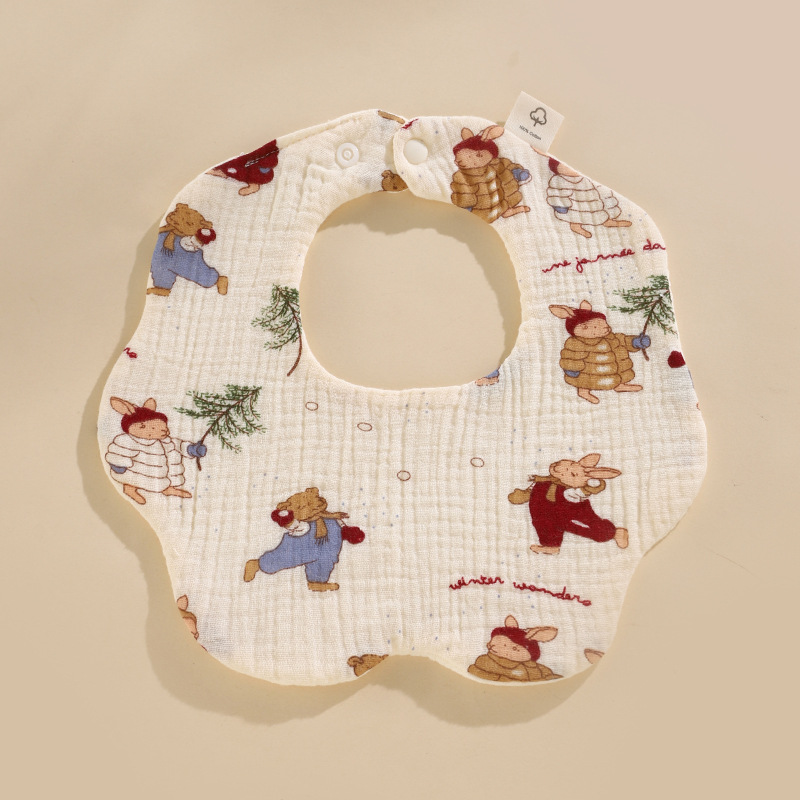 Babero de algodón para bebés Clase A babero de gasa de algodón para niños Toalla de saliva para recién nacidos de gasa suave de seis capas