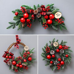 クロスボーダークリスマスデコレーションクリスマスツリーガーランド籐ホーンドア吊り壁掛けホテルショッピングモールペンダントフラワーガーランド