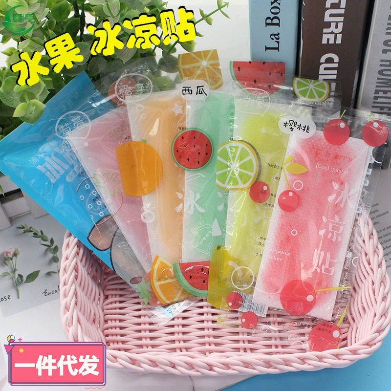 Охлаждающий пластырь с фруктовым вкусом, летний студенческий военный тренировочный охлаждающий ледяной пластырь, охлаждающий пластырь с героями мультфильмов, оптовая продажа противогорячих пластырей