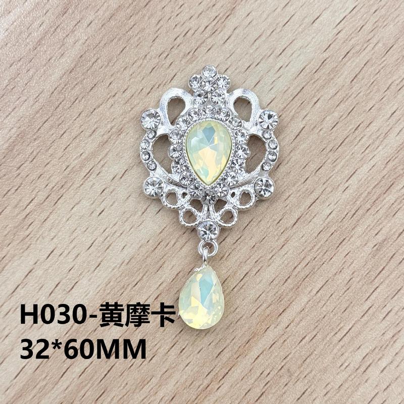 新しい合金水滴アクリルペンダントジュエリーアクセサリー平底ブローチアクセサリー DIY 衣類帽子アクセサリー|undefined