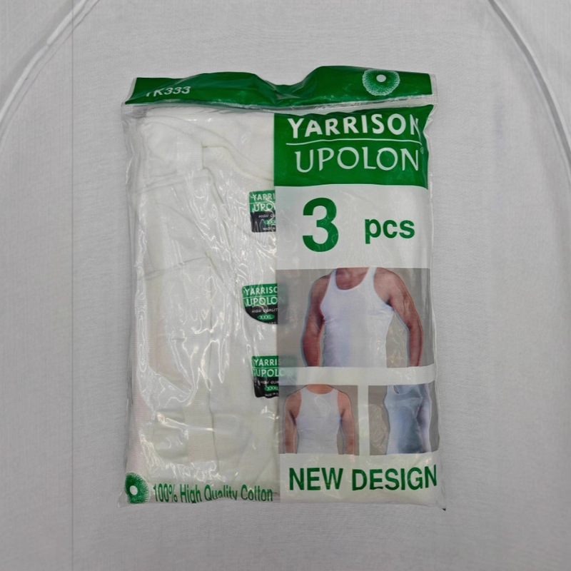 Upolon Vest White Men's Vest Pure Cotton Bottoming Vest Three-Pack Singlet Underwear