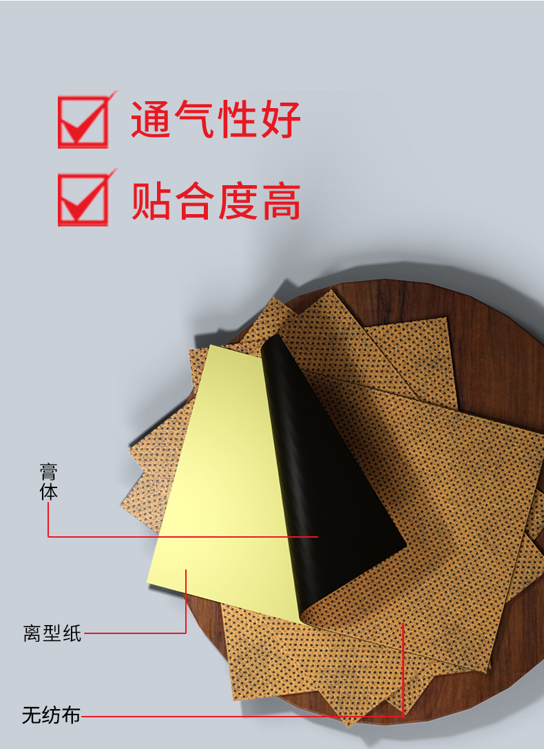 Yao Benren Bawang Tougu Herbal Neck Patch Warming Pain Relief Plaster 8 Patches per Box in use