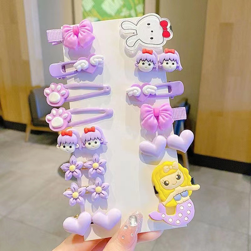 Nuevo clips de dibujos animados para niños coreanos lindos color de caramelo hecho a mano no daña el cabello frange clip para el cabello bebé clip para el cabello toque